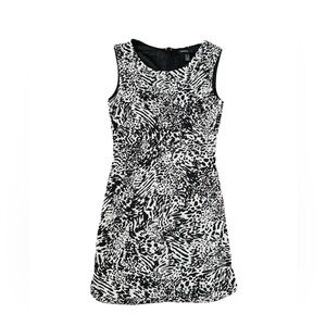 Mango Shift Black and White Leopard Dress Size XXS